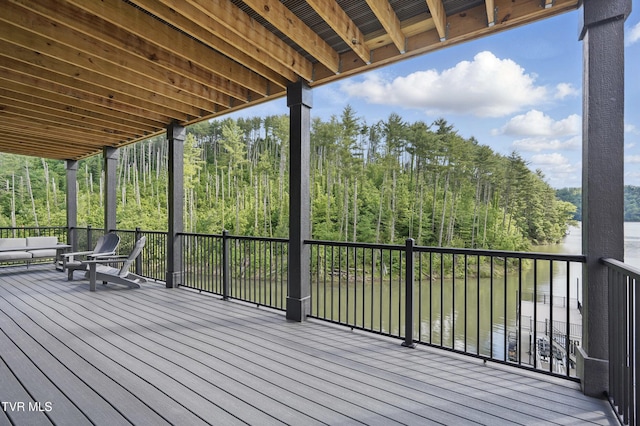 273 Campbell Rd, Butler, TN 37640 - deck featuring a water view and a forest view
