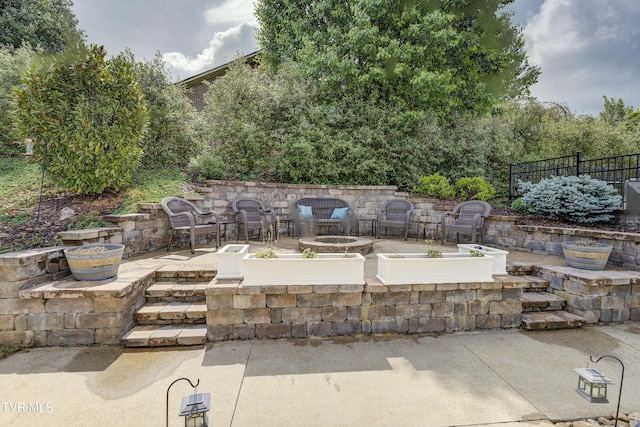 1 Celebration Ct, Johnson City, TN 37601 - view of patio featuring an outdoor fire pit