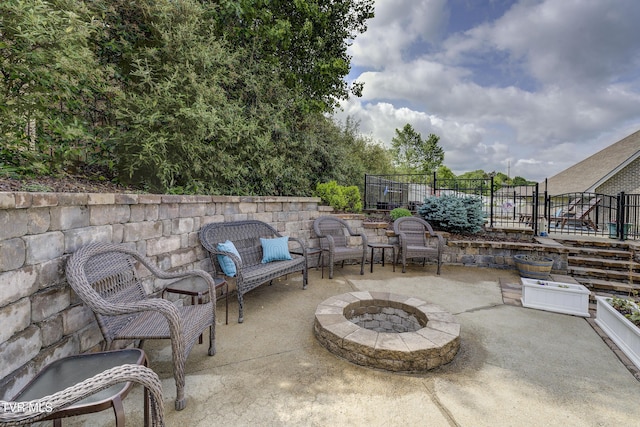 1 Celebration Ct, Johnson City, TN 37601 - view of patio with a trampoline and an outdoor fire pit