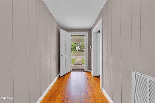 382 Texas Ave, Bristol, VA 24201 - entryway featuring light wood-style flooring, baseboards, and wood walls