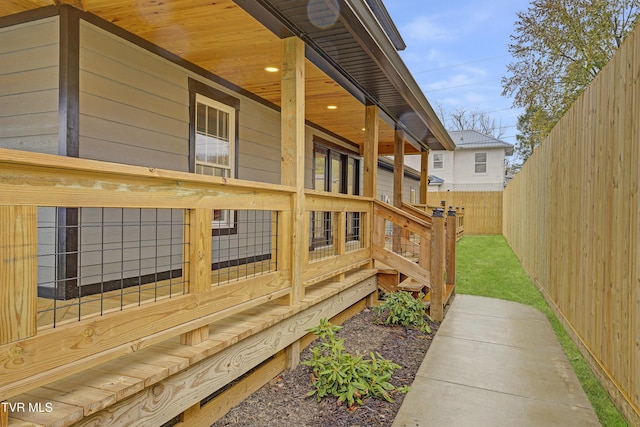 403 Catawba St, Erwin, TN 37650 - wooden terrace with a fenced backyard