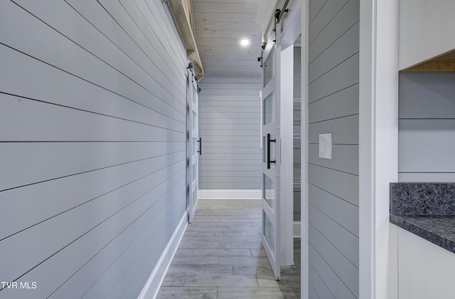 403 Catawba St, Erwin, TN 37650 - hallway featuring a barn door