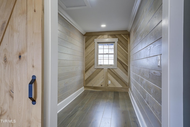 403 Catawba St, Erwin, TN 37650 - detailed view of crown molding, wooden walls, and wood finished floors