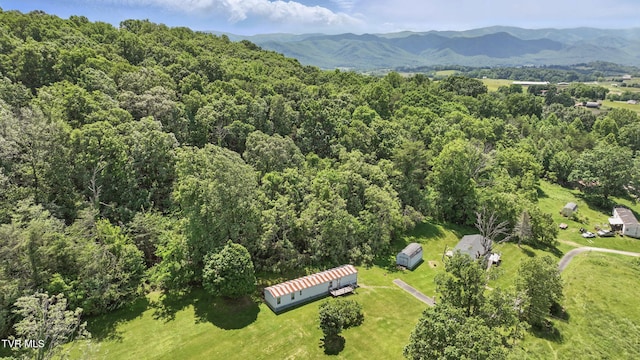 438 Horace Dillow Rd, Limestone, TN 37681 - aerial view of property and surrounding area featuring a forest and mountains