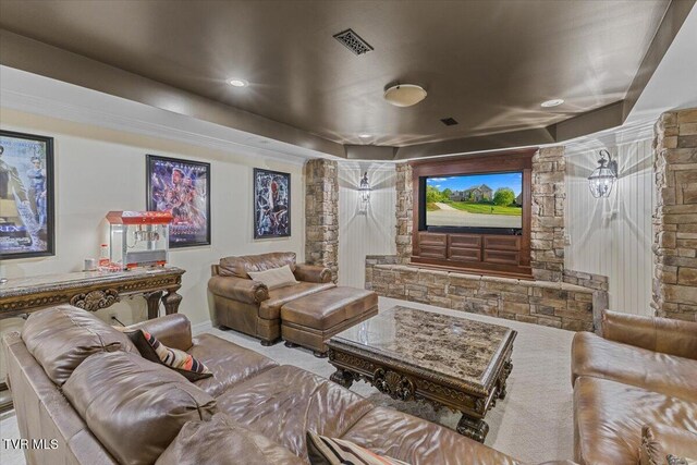 114 Highland Gate Dr, Johnson City, TN 37615 - home theater with baseboards and recessed lighting