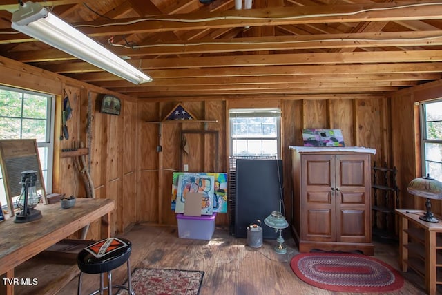 14227 Wellbridge Dr, Meadowview, VA 24361 - miscellaneous room featuring wood walls and wood finished floors