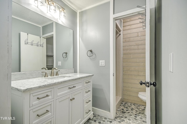 28 Kingsbridge St, Bristol, TN 37620 - bathroom with vanity, toilet, a shower, and baseboards
