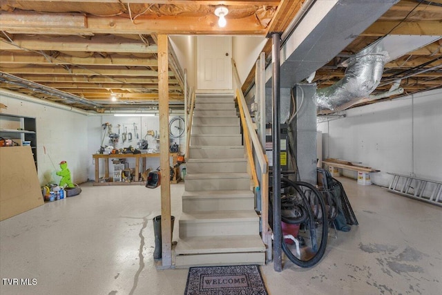 124 Highland Hills Dr, Gray, TN 37615 - unfinished basement featuring stairs