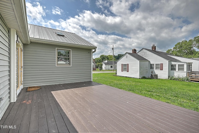 1401 Burgie St, Elizabethton, TN 37643 - wooden deck with central air condition unit and a yard