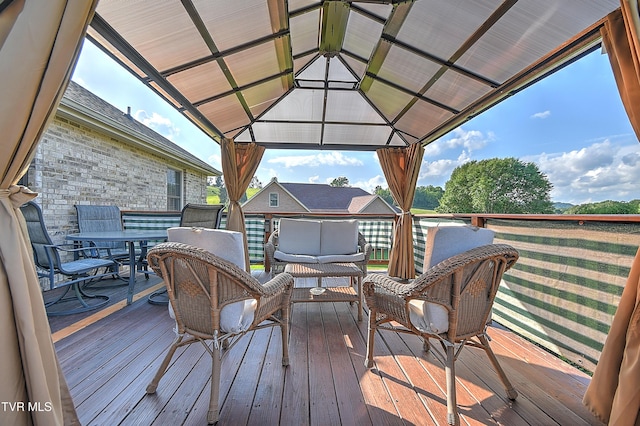 105 Morse Dr, Bristol, TN 37620 - wooden deck with a gazebo and outdoor dining space