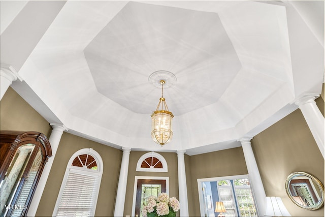 21390 Sheffield Ct, Abingdon, VA 24210 - detailed view of ornate columns and a chandelier
