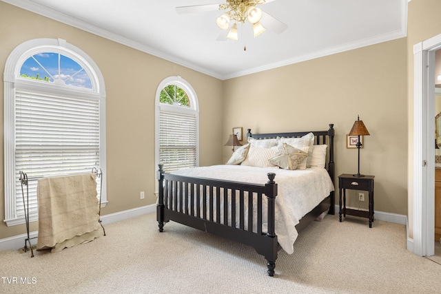 21390 Sheffield Ct, Abingdon, VA 24210 - bedroom featuring crown molding, carpet floors, baseboards, and ceiling fan
