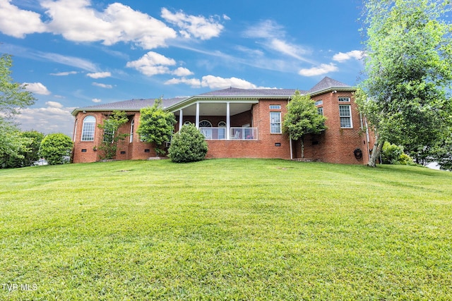 21390 Sheffield Ct, Abingdon, VA 24210 - rear view of property with crawl space, a yard, and brick siding