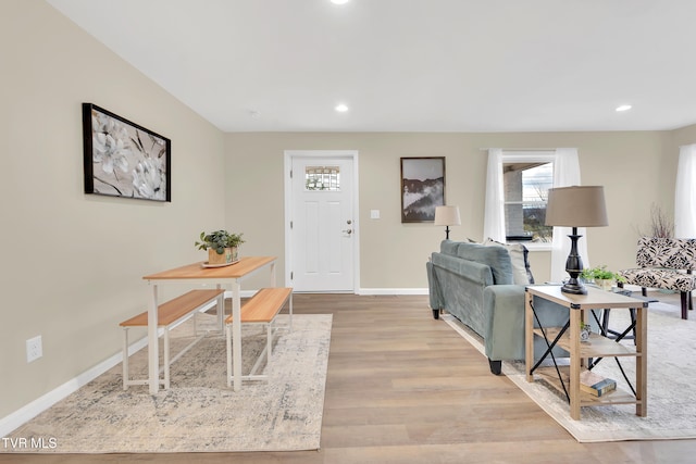 1241 Virginia Ave, Bristol, TN 37620 - living area featuring baseboards, light wood-style flooring, and recessed lighting