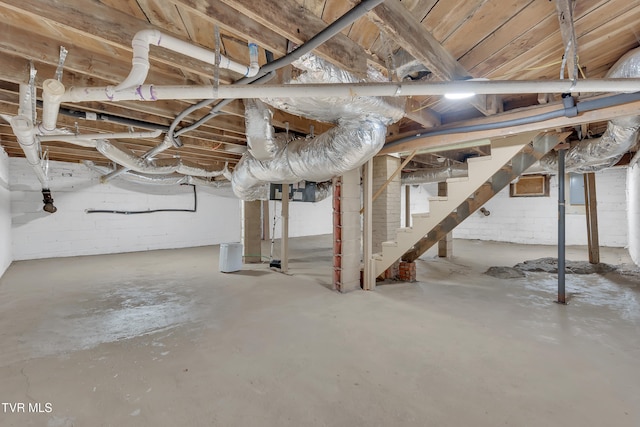 1241 Virginia Ave, Bristol, TN 37620 - unfinished below grade area with stairs and electric panel