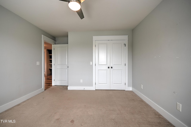 203 Riverwatch Cir, Kingsport, TN 37660 - unfurnished bedroom with baseboards, carpet, a closet, and a ceiling fan