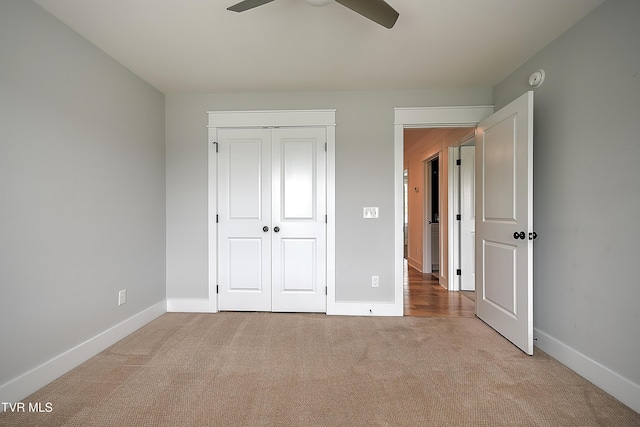 203 Riverwatch Cir, Kingsport, TN 37660 - unfurnished bedroom with light colored carpet, baseboards, a closet, and ceiling fan