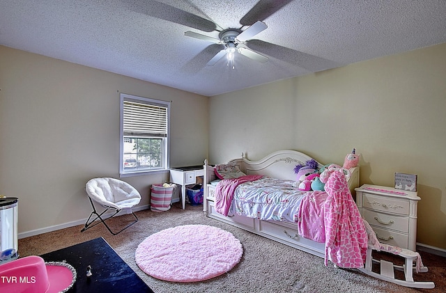 24 Lexington Ct Unit 6, Johnson City, TN 37615 - carpeted bedroom featuring a textured ceiling, a ceiling fan, and baseboards