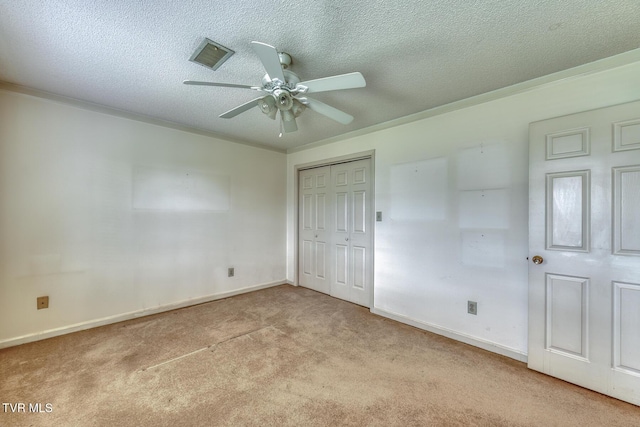 3510 Bondwood Cir, Johnson City, TN 37604 - unfurnished bedroom featuring carpet floors, a textured ceiling, a closet, baseboards, and ceiling fan