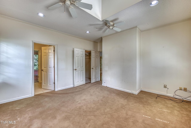 3510 Bondwood Cir, Johnson City, TN 37604 - unfurnished bedroom with carpet, baseboards, recessed lighting, ornamental molding, and a ceiling fan