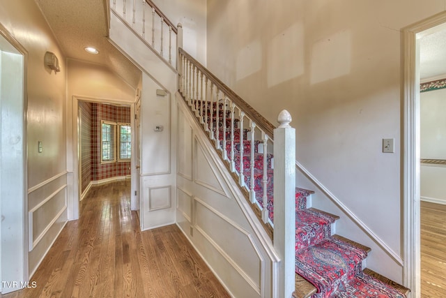 3510 Bondwood Cir, Johnson City, TN 37604 - stairs with wood finished floors and recessed lighting