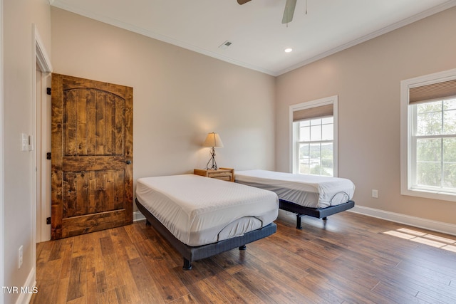 1 Sweetwood Dr, Johnson City, TN 37615 - bedroom featuring wood finished floors, ornamental molding, baseboards, recessed lighting, and a ceiling fan