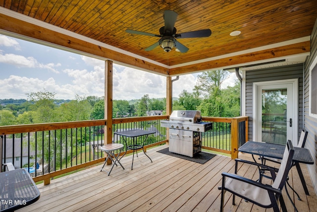1 Sweetwood Dr, Johnson City, TN 37615 - wooden deck with ceiling fan