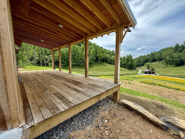 538 Punkton Rd, Del Rio, TN 37727 - deck featuring a view of trees and a yard
