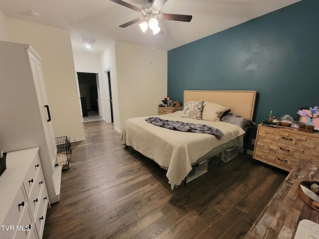 1202 Raccoon Ln, Piney Flats, TN 37686 - bedroom featuring dark wood-style flooring and ceiling fan
