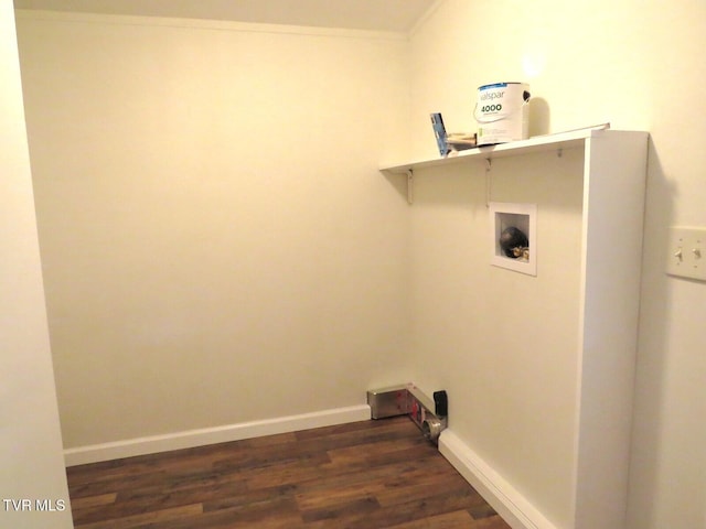 8929 Gateway Dr, Wise, VA 24293 - laundry area with dark wood-style floors, washer hookup, and baseboards