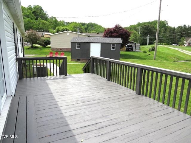 8929 Gateway Dr, Wise, VA 24293 - wooden terrace with an outdoor structure and a lawn