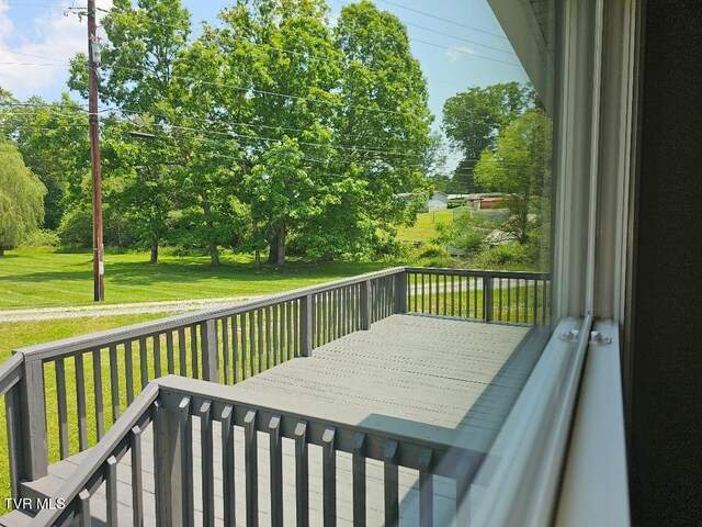 8929 Gateway Dr, Wise, VA 24293 - deck with view of scattered trees and a lawn
