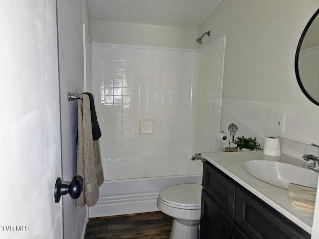 8929 Gateway Dr, Wise, VA 24293 - full bathroom featuring  shower combination, wood finished floors, toilet, and vanity