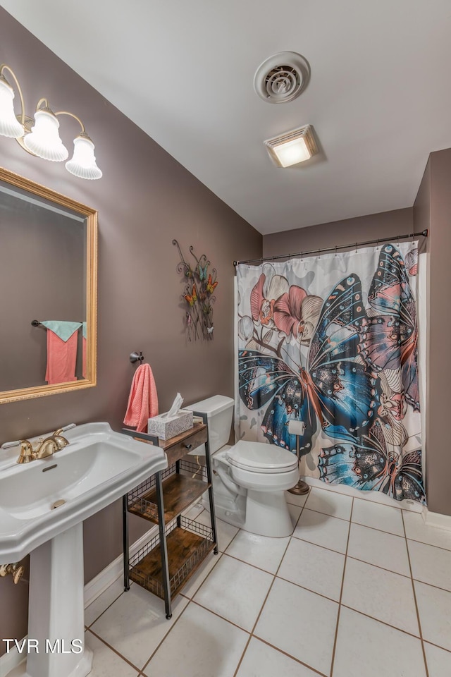 620 Glen Oaks Pl, Johnson City, TN 37615 - full bath with toilet, tile patterned flooring, and a sink