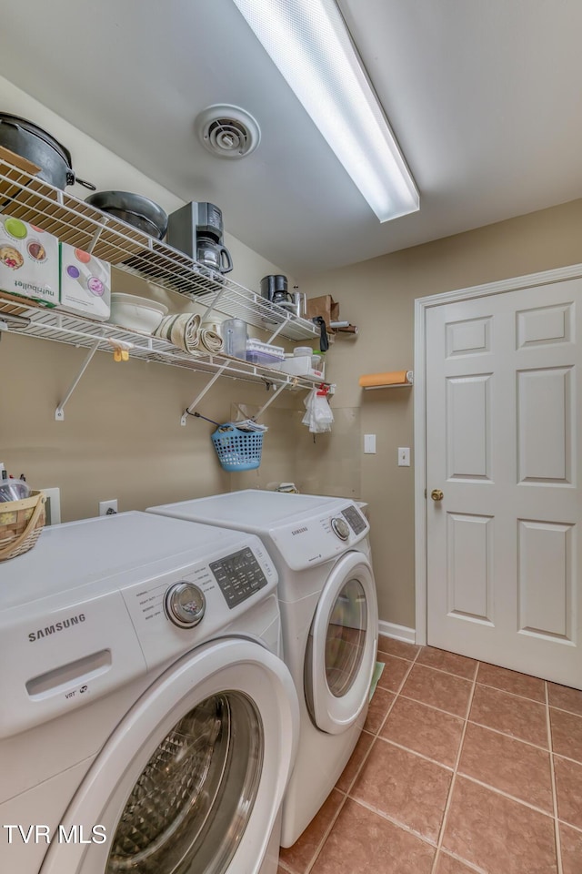 620 Glen Oaks Pl, Johnson City, TN 37615 - washroom featuring washer and clothes dryer and light tile patterned floors