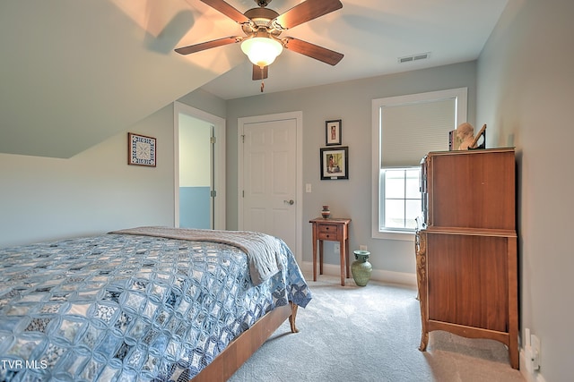 410 Grovemont Pl, Piney Flats, TN 37686 - bedroom with light colored carpet, baseboards, and a ceiling fan