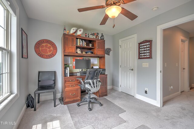 410 Grovemont Pl, Piney Flats, TN 37686 - home office featuring healthy amount of natural light, baseboards, and light carpet