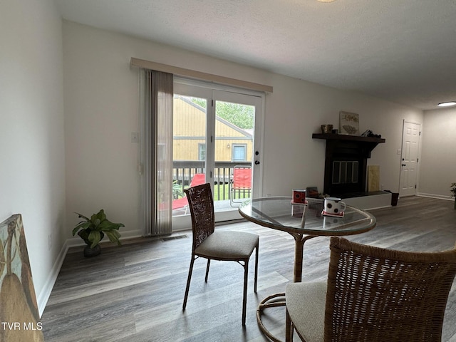 516 Fleetwood Ct Unit F, Kingsport, TN 37660 - dining space featuring wood finished floors, a glass covered fireplace, and baseboards