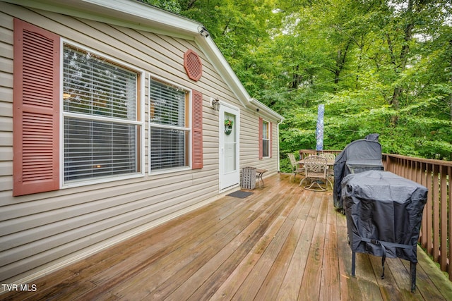 6855 Gate City Hwy, Bristol, VA 24202 - wooden deck with outdoor dining space and area for grilling