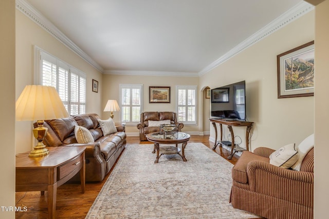 2001 Springfield Ave, Kingsport, TN 37664 - living area with wood finished floors, ornamental molding, and baseboards