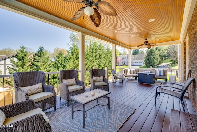 2001 Springfield Ave, Kingsport, TN 37664 - deck featuring an outdoor living space and ceiling fan