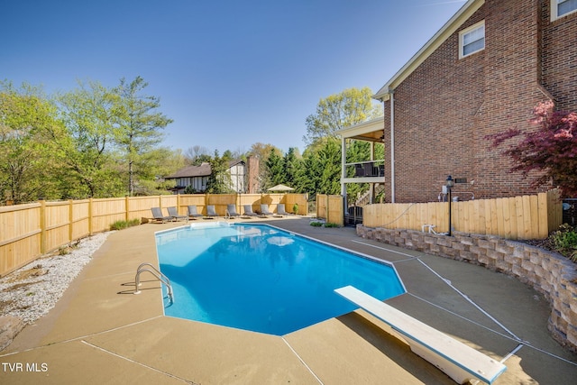 2001 Springfield Ave, Kingsport, TN 37664 - view of pool with a fenced backyard, a diving board, and a patio area