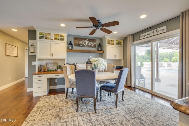 110 Emmanuel Dr, Johnson City, TN 37601 - dining room featuring wood finished floors, recessed lighting, ceiling fan, and baseboards