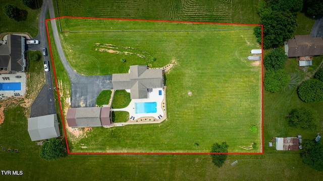 110 Emmanuel Dr, Johnson City, TN 37601 - aerial view of property's location with a pool area and property parcel outlined