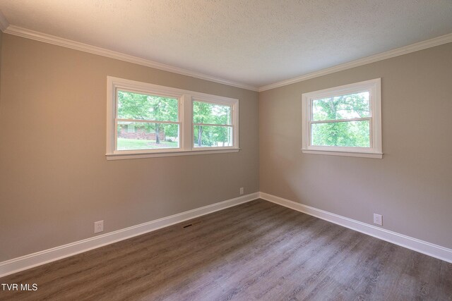 1236 Nassau Dr, Kingsport, TN 37660 - empty room featuring plenty of natural light, dark wood-style flooring, crown molding, and baseboards