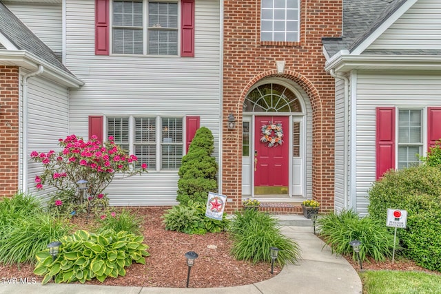 220 Michaels Ridge Blvd, Johnson City, TN 37615 - doorway to property with brick siding and roof with shingles