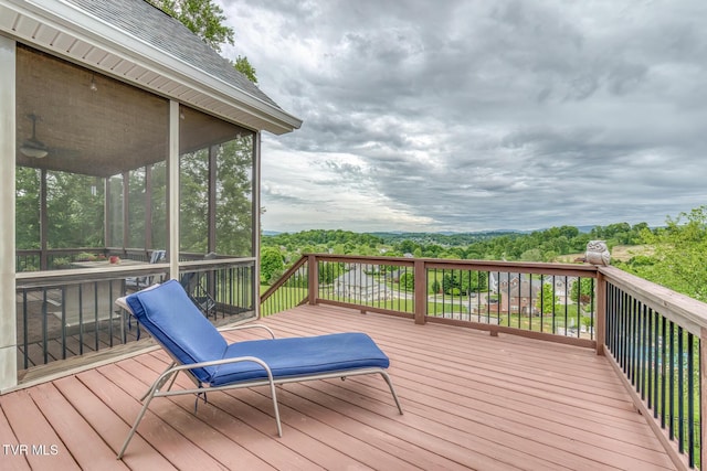220 Michaels Ridge Blvd, Johnson City, TN 37615 - wooden terrace with a sunroom