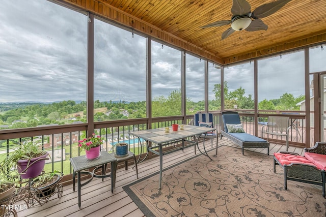 220 Michaels Ridge Blvd, Johnson City, TN 37615 - sunroom / solarium featuring ceiling fan and outdoor dining space