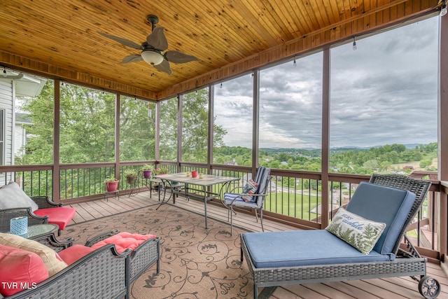 220 Michaels Ridge Blvd, Johnson City, TN 37615 - sunroom / solarium featuring ceiling fan, outdoor dining area, and healthy amount of natural light