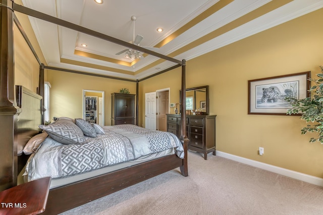 220 Michaels Ridge Blvd, Johnson City, TN 37615 - bedroom with crown molding, light carpet, a spacious closet, baseboards, and a closet